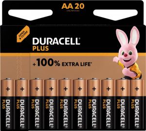 Duracell batterij Plus 100% AA blister van 20 stuks