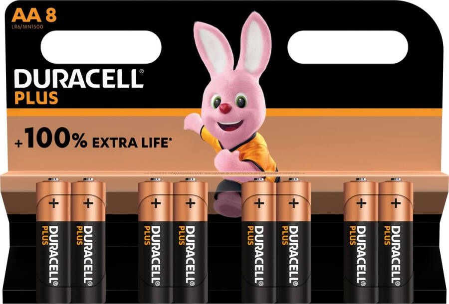 Duracell batterij Plus 100% AA blister van 8 stuks