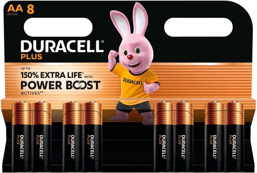 Duracell batterij Plus 100% AA blister van 8 stuks