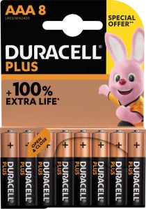 Duracell batterij Plus 100% AAA blister van 8 stuks