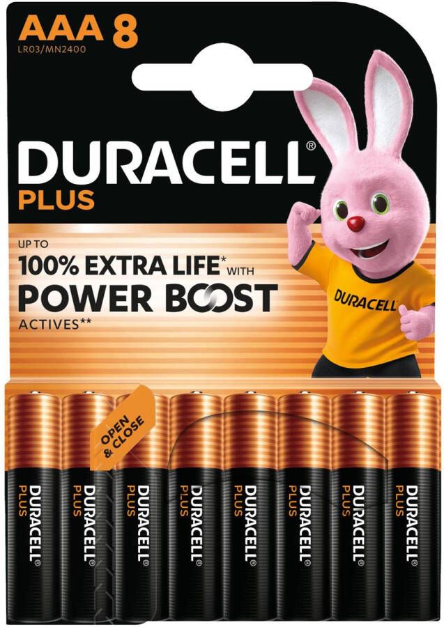 Duracell batterij Plus 100% AAA blister van 8 stuks