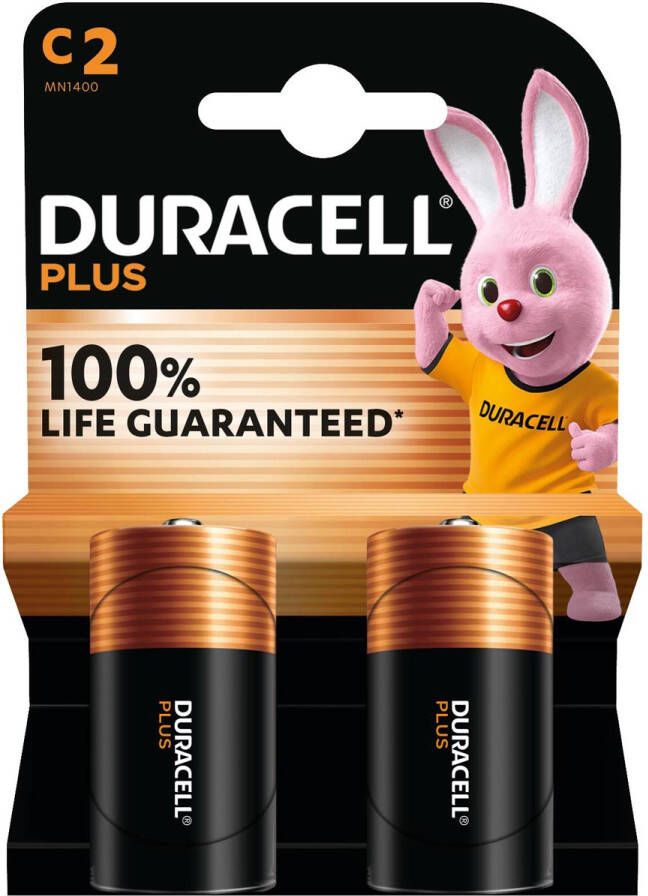 Duracell batterij Plus 100% C blister van 2 stuks