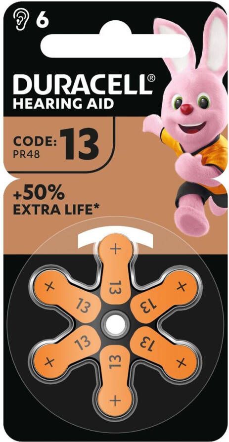 Duracell hoortoestelbatterijen DA13 blister van 6 stuks