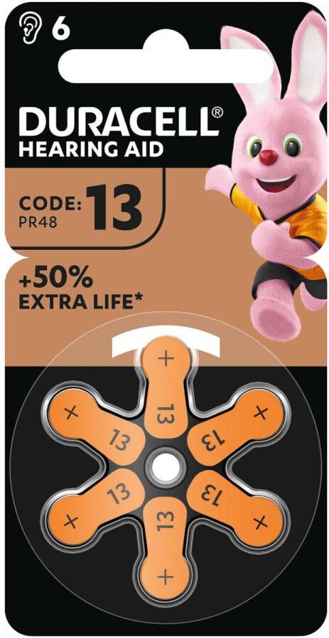 Duracell hoortoestelbatterijen DA13 blister van 6 stuks