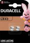 Duracell Batterij knoopcel 2xLR43 alkalineÃƒÆ Ã‹Å“11 6mm 2 stuks - Thumbnail 1
