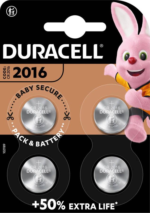 Duracell knoopcel Specialty Electronics CR2016 blister van 4 stuks