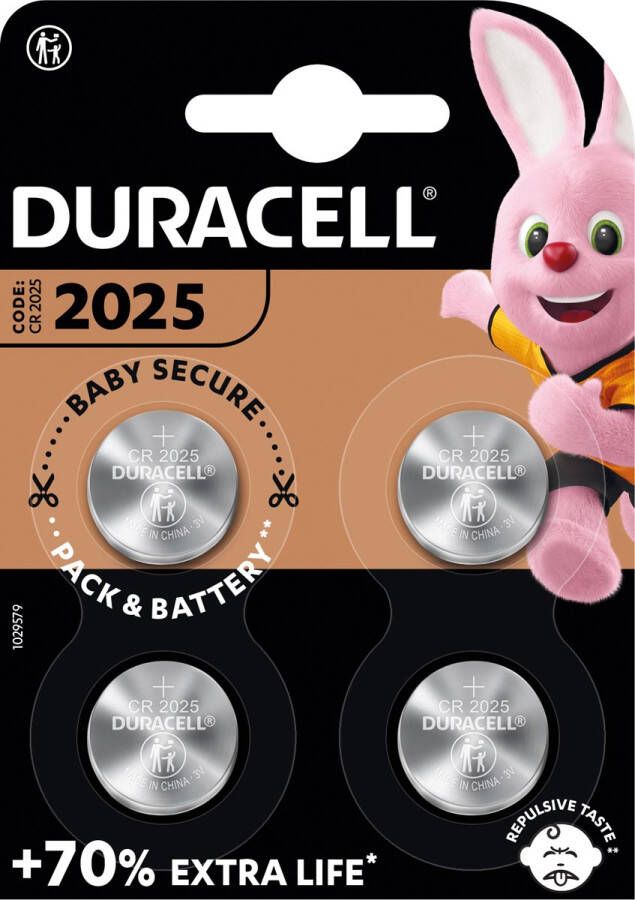 Duracell knoopcel Specialty Electronics CR2025 blister van 4 stuks