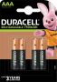 Duracell oplaadbare batterijen Recharge Plus AAA blister van 4 stuks - Thumbnail 1