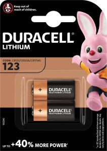 Duracell Ultra Lithium 123 blister van 2 stuks
