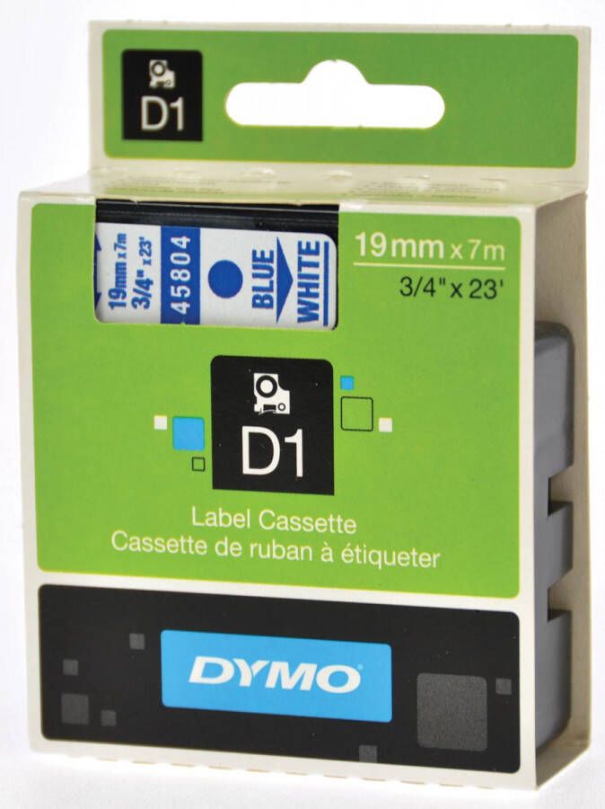 Dymo Labeltape 45804 D1 720840 19mmx7m blauw op wit online kopen