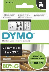 Dymo Labeltape 53713 D1 720930 24mmx7m zwart op wit