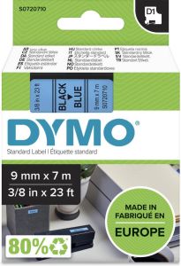 Dymo Labeltape 40916 D1 720710 9mmx7m zwart op blauw
