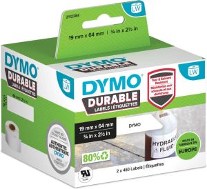 Dymo duurzame etiketten LabelWriter ft 19 x 64 mm 2 x 450 etiketten