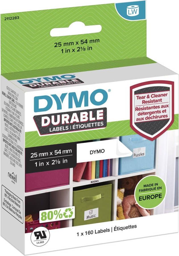 Dymo duurzame etiketten LabelWriter ft 25 x 54 mm 160 etiketten