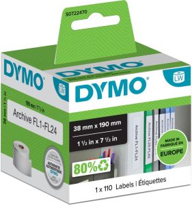 Dymo etiketten LabelWriter ft 190 x 38 mm wit 110 etiketten