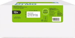 Dymo etiketten LabelWriter ft 25 x 54 mm wit doos van 12 x 1000 etiketten