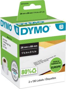 Dymo etiketten LabelWriter ft 89 x 28 mm wit 260 etiketten