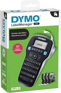 Dymo LabelManager 160 Value Pack: 1 x LabelManager 160P + 3 x D1 tape qwerty
