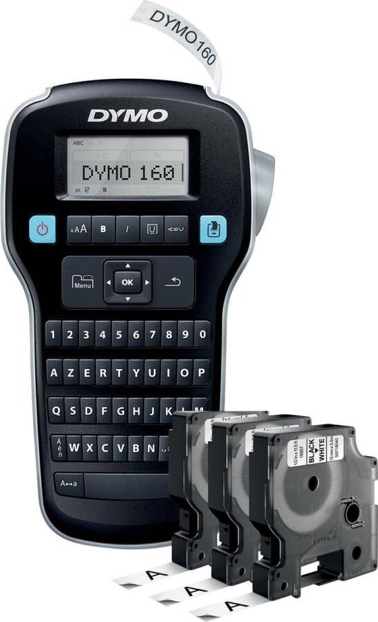 Dymo LabelManager 160 Value Pack: 3 x D1 tape zwart op wit 12 mm + 1 x LabelManager 160P qwerty