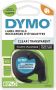 Dymo Labeltape Letratag 12267 plastic 12mm zwart op transp - Thumbnail 1