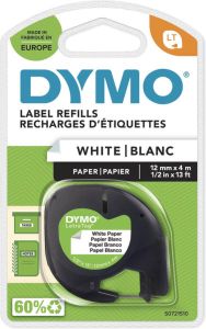 Dymo Labeltape Letratag 91200 papier 12mm zwart op wit