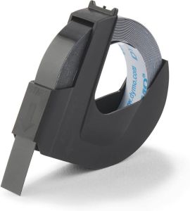 Dymo tape 9 mm voor lettertang Omega zwart