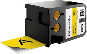Dymo XTL tape 54 mm zwart op geel vinyl