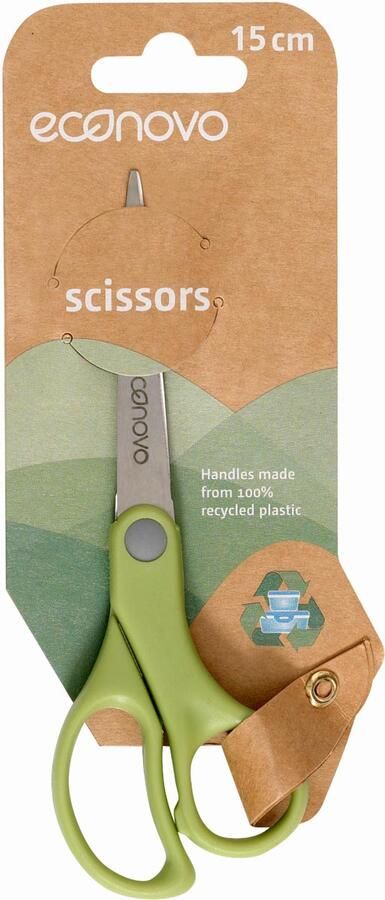 Econovo schaar 15 cm groen op blister