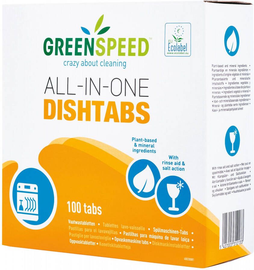 Greenspeed All-In-One vaatwastabletten 3 in 1 werking 100 stuks 1.8 kg