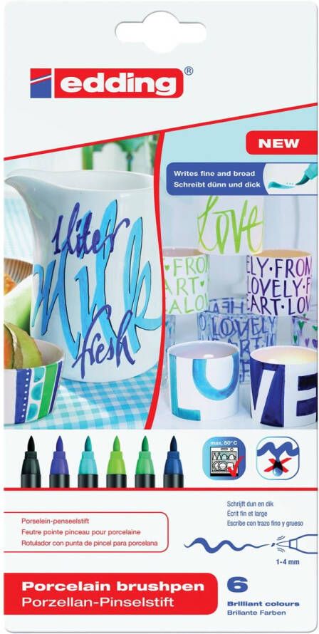 Edding Viltstift Brushpen 4200 porselein koele kl etuià 6st
