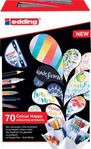 Edding Colour Happy box assortiment met 70 stuks in geassorteerde kleuren