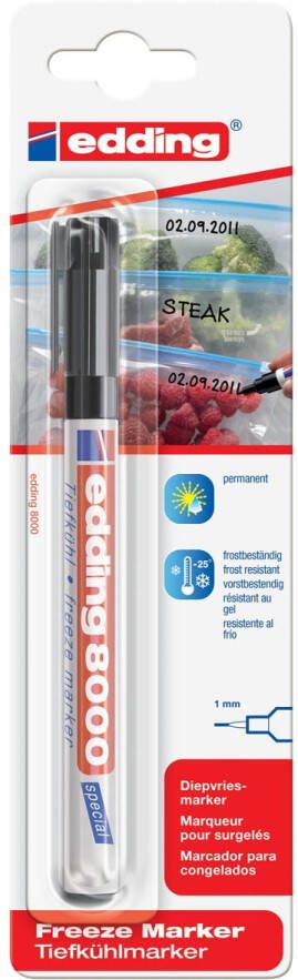 Edding Viltstift 8000 diepvries rond zwart 1mm