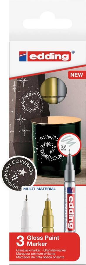 Edding Â 780 glanslakmarker set van 3 metallic assorti