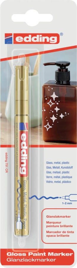 Edding Viltstift 751 lakmarker rond 1-2mm goud blisterà 1 stuk