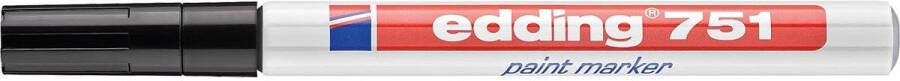 Edding Viltstift 751 lakmarker rond 1-2mm zwart