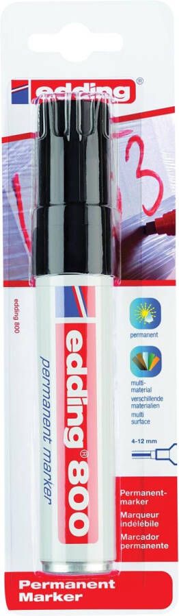 Edding 800 Permanent Marker Blister van 1 zwart Alcoholstift - Foto 3
