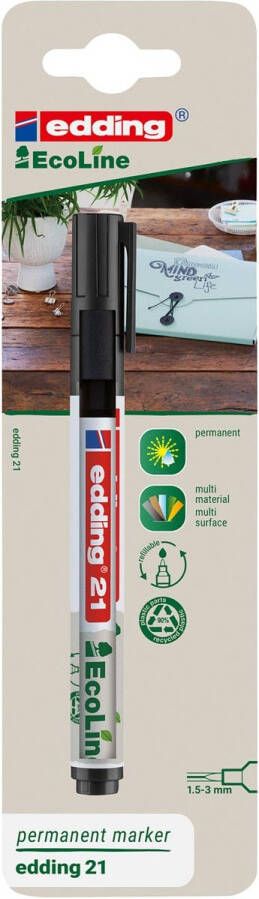 Edding permanent marker Ecoline E-21 zwart blister van 1 stuk