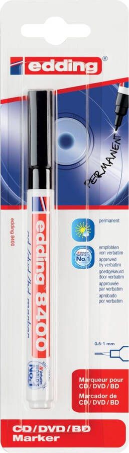 Edding permanent marker voor CD DVD BD e-8400 zwart op blister