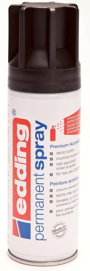 Edding Â 5200 permanent spray premium acrylverf diepzwart mat RAL 9005