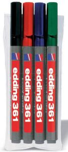 Edding whiteboardmarker e-361 etui 4 stuks in geassorteerde kleuren