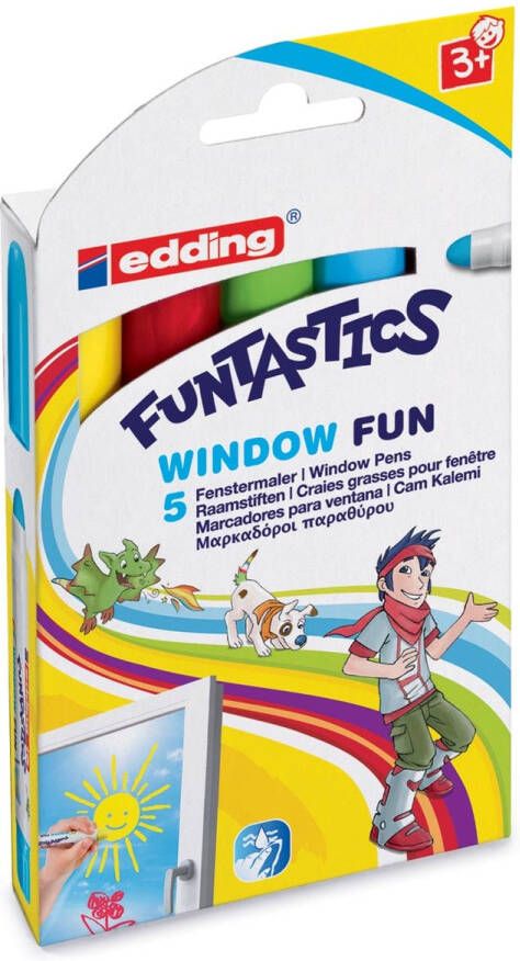 Edding Krijtstift 16-5 Funtastics window fun assorti doos Ã  5 stuks