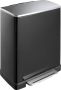 Eko pedaalemmer e-cube 28 + 18 l mat RVS zwart - Thumbnail 2