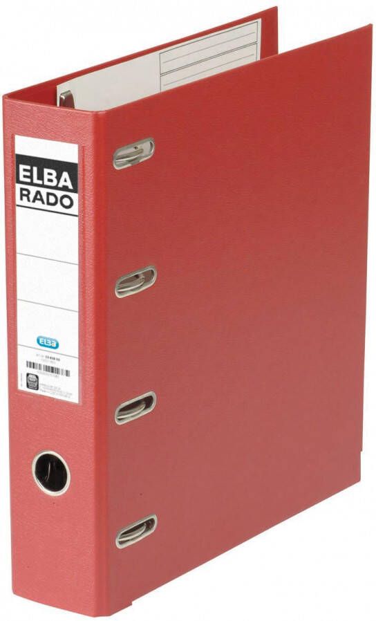 Elba Rado Plast ordner met dubbele mechaniek donkerrood rug van 8 cm