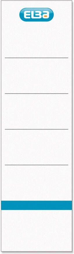 Elba Rugetiket breed 59x190mm zelfklevend wit blauw 10 stuks
