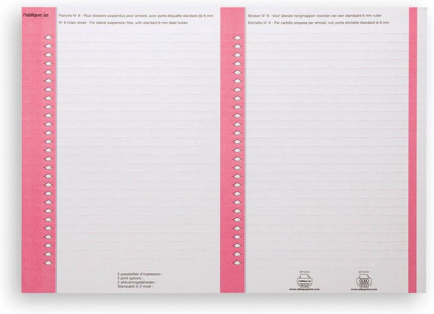 Elba ruiterstrook type 8 vel met 2x27 etiketten pak van 270 etiketten roze