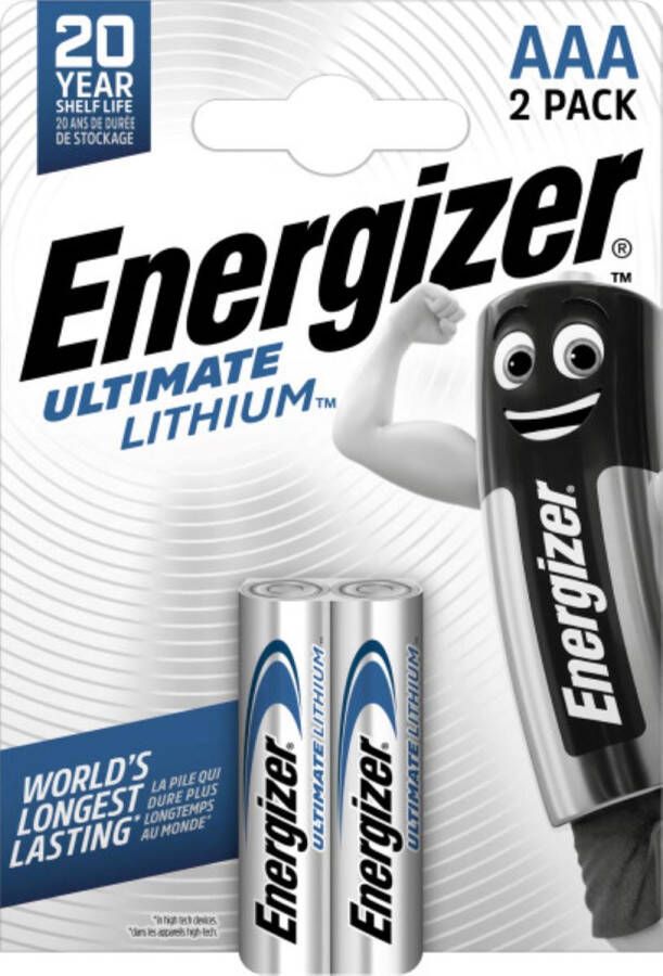 Energizer batterijen Lithium AAA blister van 2 stuks