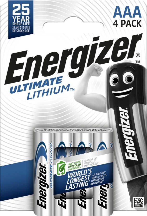 Energizer batterijen Lithium AAA blister van 4 stuks