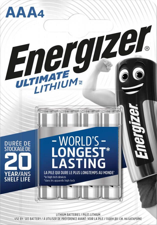 Energizer batterijen Lithium AAA blister van 4 stuks