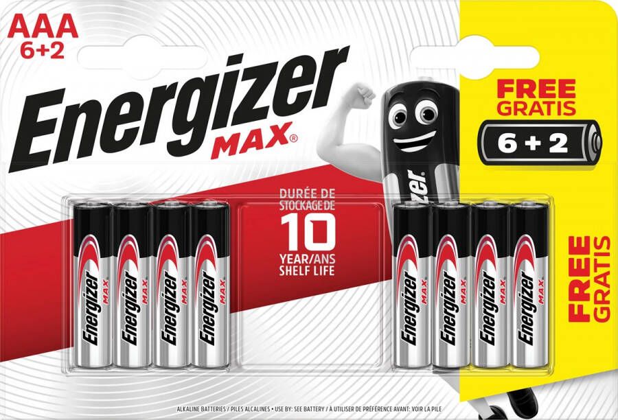 Energizer batterijen Max AAA blister van 6+2 gratis