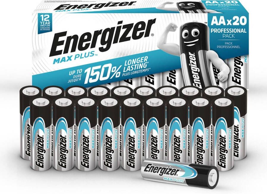 Energizer batterijen Max Plus AA pak van 20 stuks